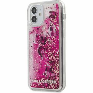 Karl Lagerfeld Liquid Glitter Charms kryt iPhone 12 mini 5.4" stříbrný