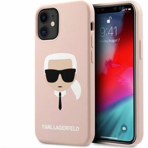 Karl Lagerfeld Head silikonový kryt iPhone 12 mini 5.4" světle růžové